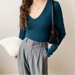 HziriP Plus Size Knitted Women Bottom OL Sweaters High Quality 2021 Hot Solid Slim Casual Jumpers Elastic All Match Pullover