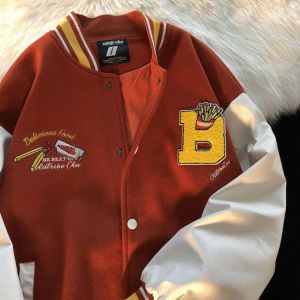 2021 New American Letter Embroidered Jackets coat Women's Y2K Street Trend All-match Baseball Uniform Couple Casual Loose Jac