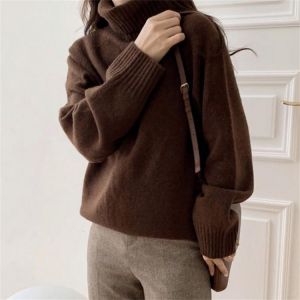 HziriP 2021 Hot Knitted Women Sweaters Warm Streetwear Fashion Turtleneck Bottoming New Loose Chic Casual High Quality Jumpers