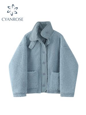 Women Lamb Wool Cotton Jacket Coat Single Breasted Autumn Winter Warm Clothes Female Casual Fashion Sweet Cute Korean Teddy Coat