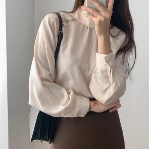 HziriP Stylish Elegance Women OL Solid Gentle Office Lady Large Size Tops Pullovers Streetwear High Quality Chic Loose Blouses