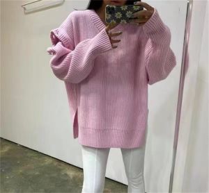 2021autumn and Winter Lazy Style College Tiktok Knitted Wool