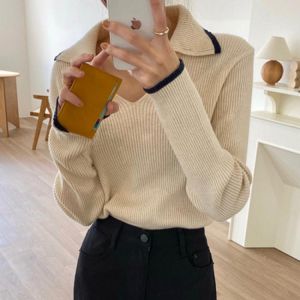 Alien Kitty Women Sweaters 2021 New Autumn Winter Lapel Slim Fit Pullovers Long Sleeve Casual Basic Wear Bottoming Tops Female