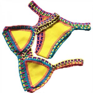 Women Bikini Set Reversible Swimwear Beachwear Sexy Low Waist Handmade Knit Swimsuit Female Bathing Suit Swimming Suit