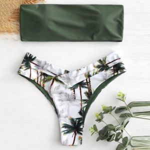 Two-piece Suits For Ladies 2021 Summer Sexy Women Bikini Set Coconut Print Padded Swimwear Bathing Swimsuit Beachwear Swimsuit