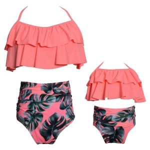 Family Matching Swimwear Family Look Mother and Daughter Swimsuit Women And Baby Girl Two Pieces Bikini Beach Set F017