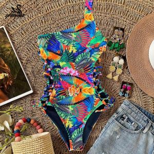 One Piece Swimsuit 2021 Sexy Swimwear Women Swimsuit Push Up Bathing Suits Beachwear Lace Up Monokini Female