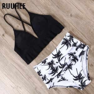 RUUHEE Bikini 2019 Swimsuit Women Swimwear Bikinis Set Push Up Bathing Suit Female Beach Wear High Waist Swimming Suit With Pad