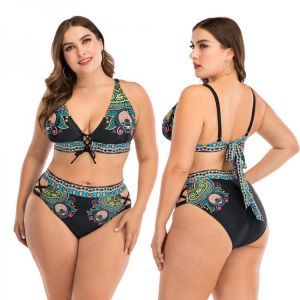 Women High Waist Bikinis set Swimsuit Plus size Swimwear Large Big Plussize New  Swimming Suits Beachwear Wear For Female