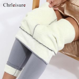 Women Pants Warm Winter Thick Velvet Legging High Waist Black Leggings Compression Thick Lamb Wool Pants Cold Resistant Pants