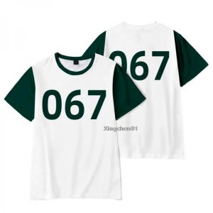 Korean Merch 067 T-Shirt Summer Round Six Short Sleeve Shirt for Men and Women Streetwear