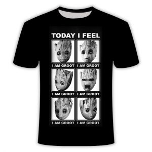 Marvel Superhero Groot Movie Guardian Of The Galaxy T-Shirt Summer New 3D Print Men And Women Baby Flowerpot Groot T-Shirts Tops