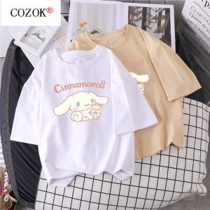 2021 Summer New Japanese Cartoon Cute T-shirt Sweet Girl Harajuku Gothic Short T Loose