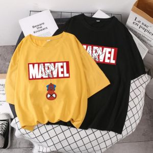2021 Fashion New Marvel T Shirt Summer Women Short Sleeve Cartoon Ironman Printing Superhero T-shirts Lady Loose White T-shirts