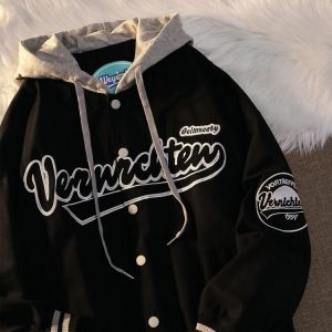 Sweater women 2021 new baseball uniform Female Couple Harajuku Loose  jacket student Korean loose ins tide t-shirt top women