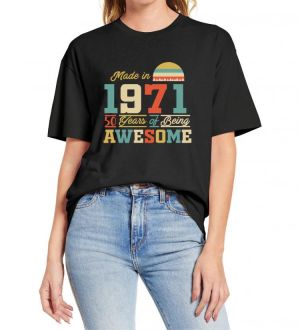 1971 tshirts 50 Years of Being Awesome 50th Birthday Gifts for Women And Mens Funny Unisex Gift T Shirt  Cotton Tee XS-3XL