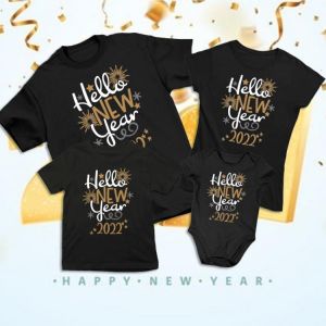 all in one place בגדי נשים Funny Hello 2022 Print Family Matching Clothes Family Look T Shirt Father Mother Kids Tshirt Baby Romper New Year&#x27;s Outfits T