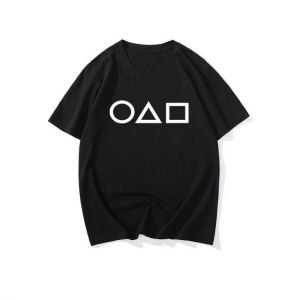 Squid Game Geometric Graphic Printed T Shirt Women 90s Harajuku Tops Tee Shirt Cute Short Sleeve Oversized Tshirt Female Tshirts