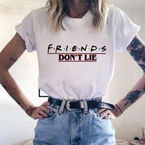 Women's T-shirt Friends TV Shows Printed T-shirts  Graphics T-shirts Ullzang Harajuku T-shirts 90s Best Friends Top Tee
