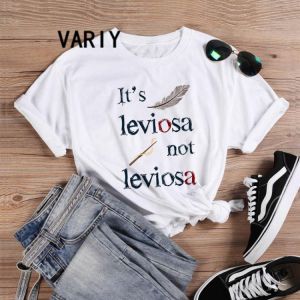 Tshirt For Women 2021 Cartoon Summer Print T-shirts Tops T Shirt Ladies Women Graphic Female Tee T-Shirt It Leviosa Not Leviosa