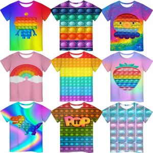 Children POP IT 3D Print T Shirts Boys Girls Funny Cartoon Tshirts Summer Kids Anime T-shirts Camiseta Toddler Casual Tee Tops