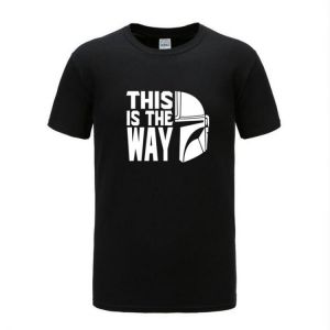 Disney Star Wars THIS IS THE WAY Print Cotton High Quality T-shirts Tops Casual Loose Short Sleeve Tee Shirts Summer Mens Tshirt
