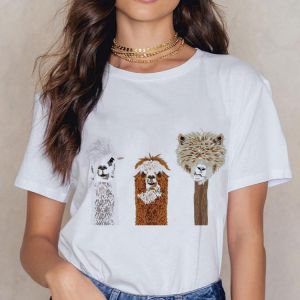 Alpaca Women's T-Shirt 2021 New T Shirt O-Neck Vintage Harajuku Oversize Riverdale Summer Short Sleeve Fashion Hipster Casual