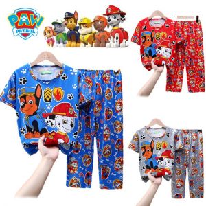 PAW Patrol Children's Pajamas Spring and Autumn Cartoon Anime Pajamas Two-piece Chase Marshall Boys and Girls Cute Home Servi
