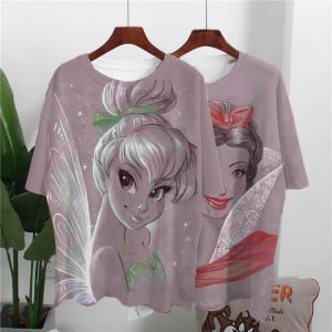 Disney Peter Pan T Shirt Women 3D Printed Tee Tops Black Alice Snow White Princess Print Short Sleeve 90s Vogue