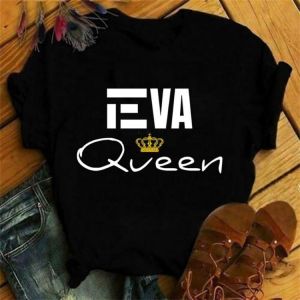 Women's T-Shirt Summer Women Tshirt Graphic Tees Eva Queen Print Hip Hop T Shirts Tops Streetwear Short Sleeve Funny XN8O