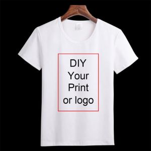 Customized Print T Shirt Women's Girl's DIY Photo Logo Brand Top Tees T-shirt Men's Boy's clothes Casual  Tshi