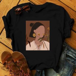 Fashion T-Shirts For Women Summer No Face Women Harajuku Korean Tshirt Top Clothing O-neckBlack Short Sleeve Women's T Shirt