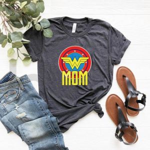 Wonder Mom T-Shirt Superhero Inspired Tee Wonder- Woman Shirt Mama Life Shirts Best Mom Ever Mother's Day Gift