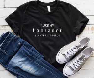 Women T Shirt I Like My Labrador Letter Print Tshirt Women Short Sleeve O Neck Loose T-shirt Ladies Summer Causal Tee Shirt Tops