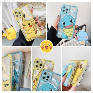 Pokemon Pikachu Squirtle Anime Phone Case for iPhone 11 12 Pro Max 7 8 plus XR X XS MAX SE couples shockproof cover shell gift