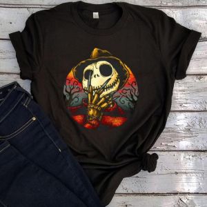 Nightmare Before Christmas Clothes Pumpkin King T-shirt Halloween T Shirt Happy Halloween Tshirt Streetwear Tee Women L