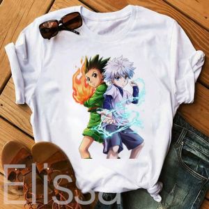 Gon and Killua T-Shirt Japan Anime Hunter X Hunter Women T-shirt Japanese Anime HxH Printed Fashion T-shirt Aesthetic Clothing
