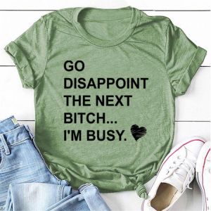 Go Disappoint Letter Print Women Summer T Shirt O-Neck Short Sleeve Tees Tops Female Oversized 3XL Casual Fashion Clothing Tops