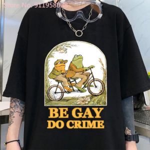 New hot sale tshirt Frog And Toad-Be Gay Do Crime t shirt Retro Harajuku Anime Tshirt Unisex fashion casual Female/Man T-Shirts