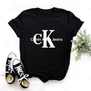 CK Letter Printing Harajuku Ladies T-shirt Comic Creative Women's T-shirt Casual Fashion Aesthetic T-shirt