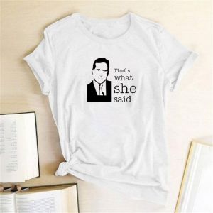 The Office T Shirt Michael Scott The Original That's What She Said TV Tshirt Summer Short Sleeve Round Neck Harajuku Funny To