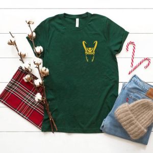 Loki Shirt God of Mischief T-Shirt Horned Helmet Tshirt Superhero Tee Hiddleston Gift For Fans