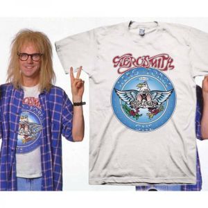 Wayne's World Garth Aerosmith T-shirt Halloween Costume Tees Women Funny T-shirt Unisex Wayne's World Shirts Halloween T
