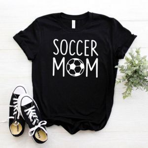 Women T Shirt Soccer Mom Print Tshirt Women Short Sleeve O Neck Loose T-shirt Ladies Causal Tee Shirt Clothes Tops