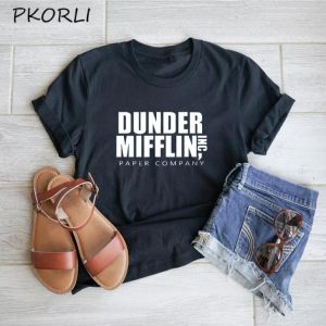 The Office Dunder Mifflin T-Shirt Women Men Cotton Movie T Shirt Csual Letter Print Tee Shirt Femme Unisex Streetwear