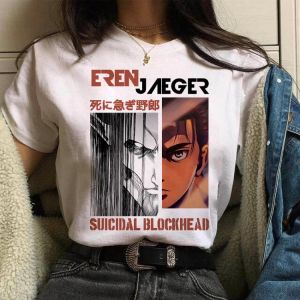 Attack On Titan Eren Jaeger Anime t shirt Women Harajuku Japanese Levi Ackerman Man Top Shingenki No Kyojin SNK Oversized Tee