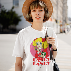 Funny Candy Candy Anime T-Shirt Women Round Collar T Shirt Japan Manga Cute Girly Cartoon Tee Shirt Birthday Present Clothing