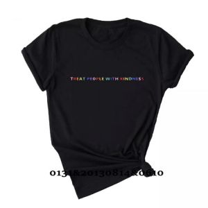 TREAT PEOPLE WITH KINDNESS Pattern Print T-shirt Women Summer Short-sleeved Letters Harajuku Tshirt Top Streetwear Drop Shipping