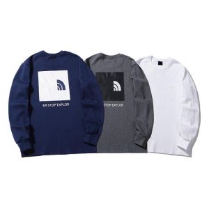 Autumn thin long-sleeved pure cotton T-shirt men and women casual round neck fashion printing couple sweater