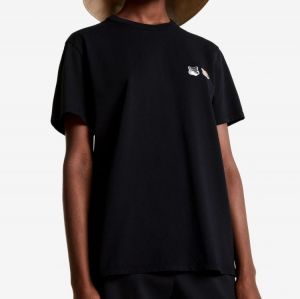 100% Cotton Summer New Style Double-headed Fox Tops Tees Lovers Embroidered  Round Neck Short-sleeved T-shirt Women